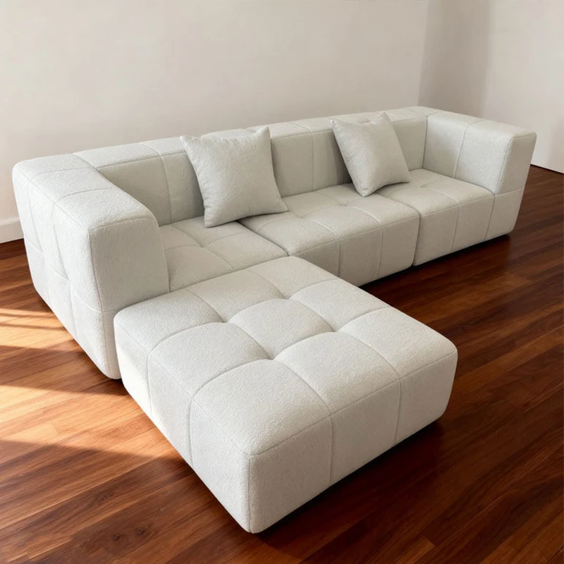Set Popular Soft Fabric Vacuum Sofa  Cream Compressed Sofa Modern Living Room Compression Sofa in a Box Foam Cloud Couch