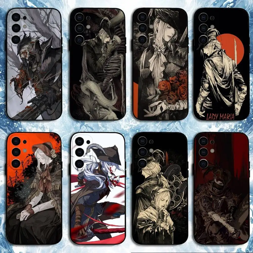 

b-Bloodborne Dark Souls Phone Case For Samsung S25,S24,S23,S22,S21,S20,Plus,Fe,Lite,Others Black Cover