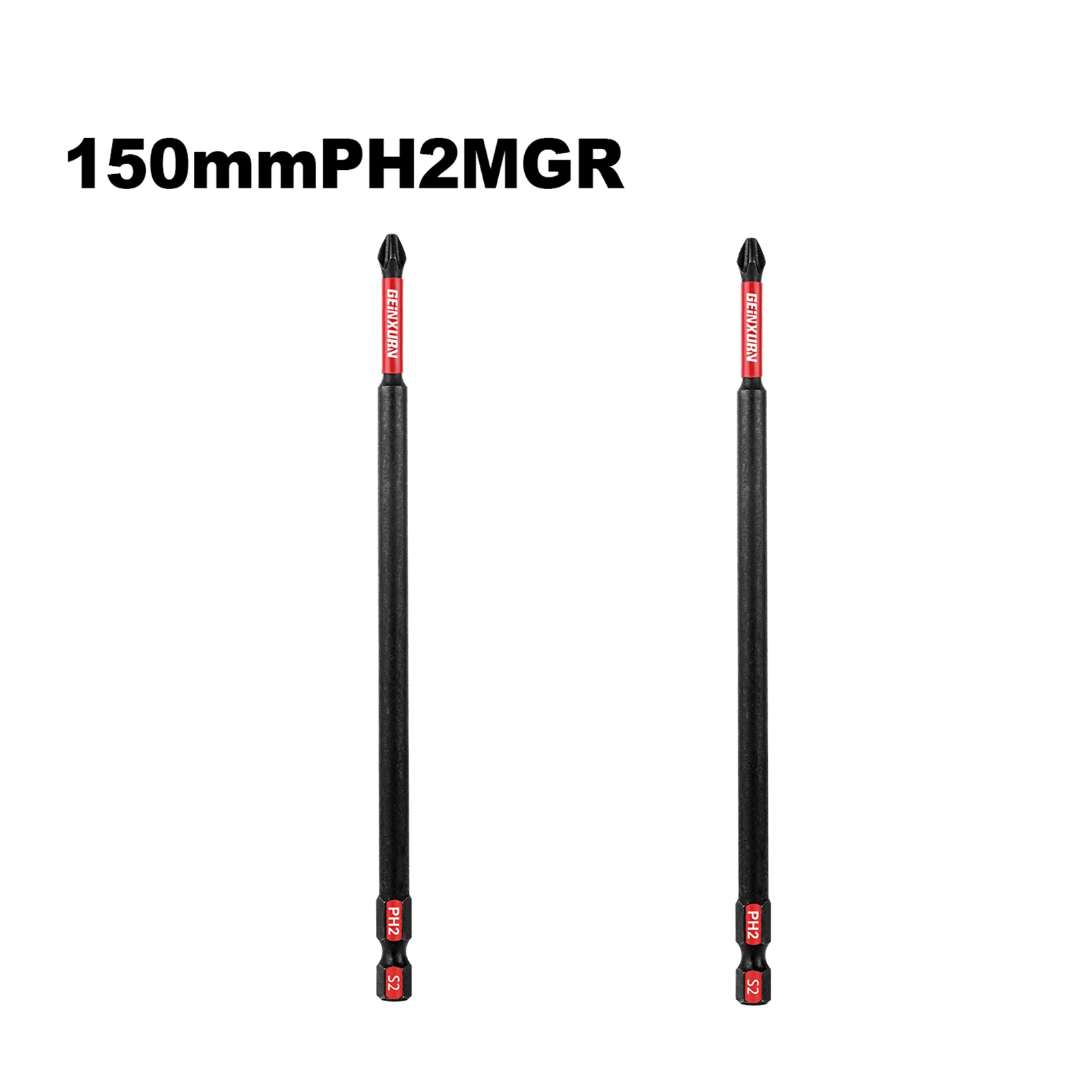 

Geinxurn 6 inches Magnetic #2 Phillips Screwdriver Bits, S2 alloy Impact Tough Non-slip PH2 Screwdriver Bits Set