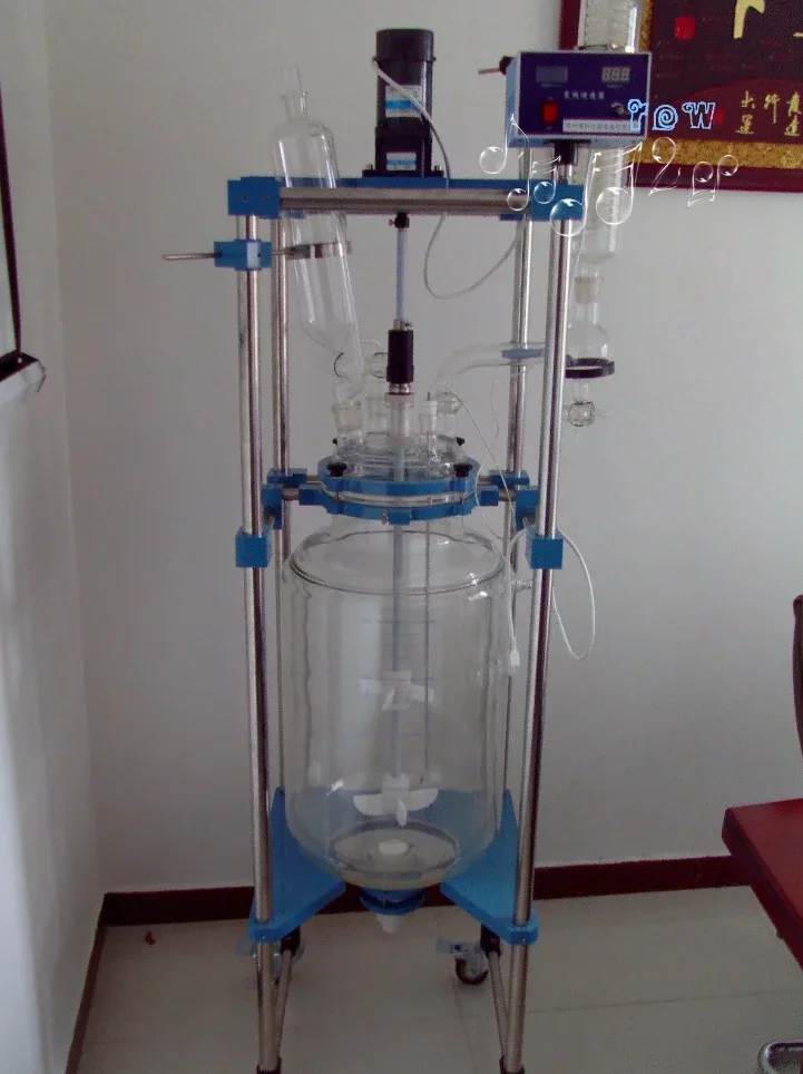 

2L Chemical lab Jacketed Glass Reactor Vessel digital display 110V / 220V Top Quality