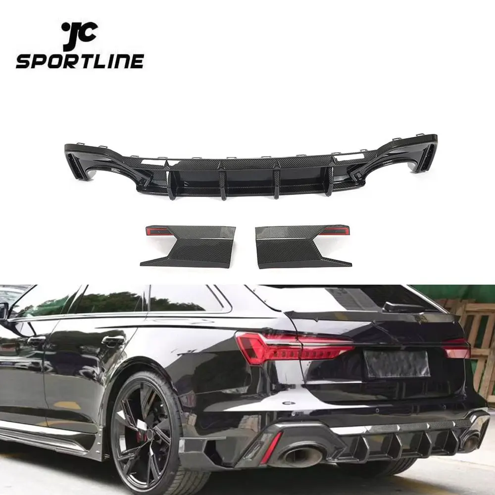 

Диффузор заднего бампера из сухого карбона для Audi RS6 A6 C8 Avant Wagon 4-дверный 2019-2021