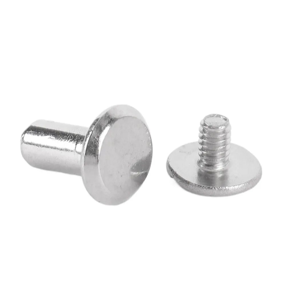 50set Practical Stainless Steel Binding Screws Slotted Cross Head Silver Color Snap Rivets Stud Bolts For Leather Decoration