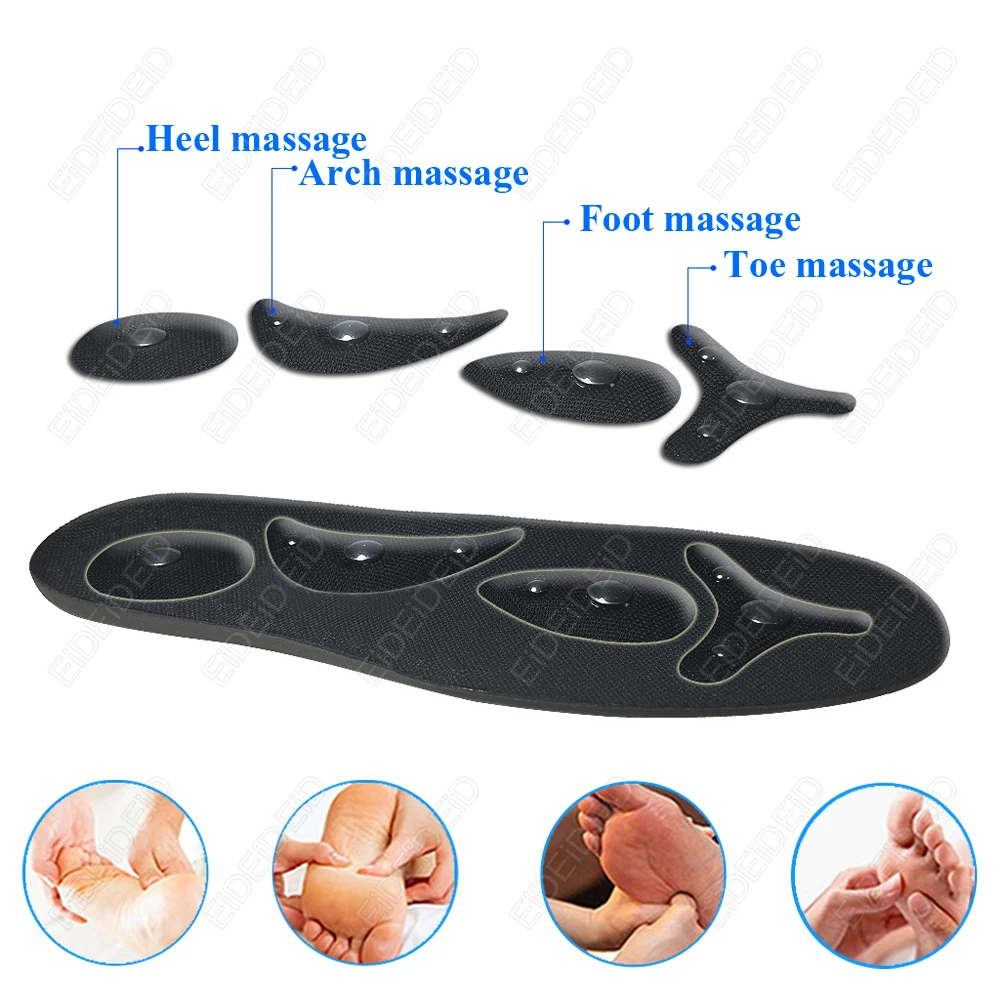 1/2 pares de almohadillas para zapatos plantilla cómoda masaje de pies magnético para hombres mujeres terapia de acupresión de alta gama promover la sangre EID