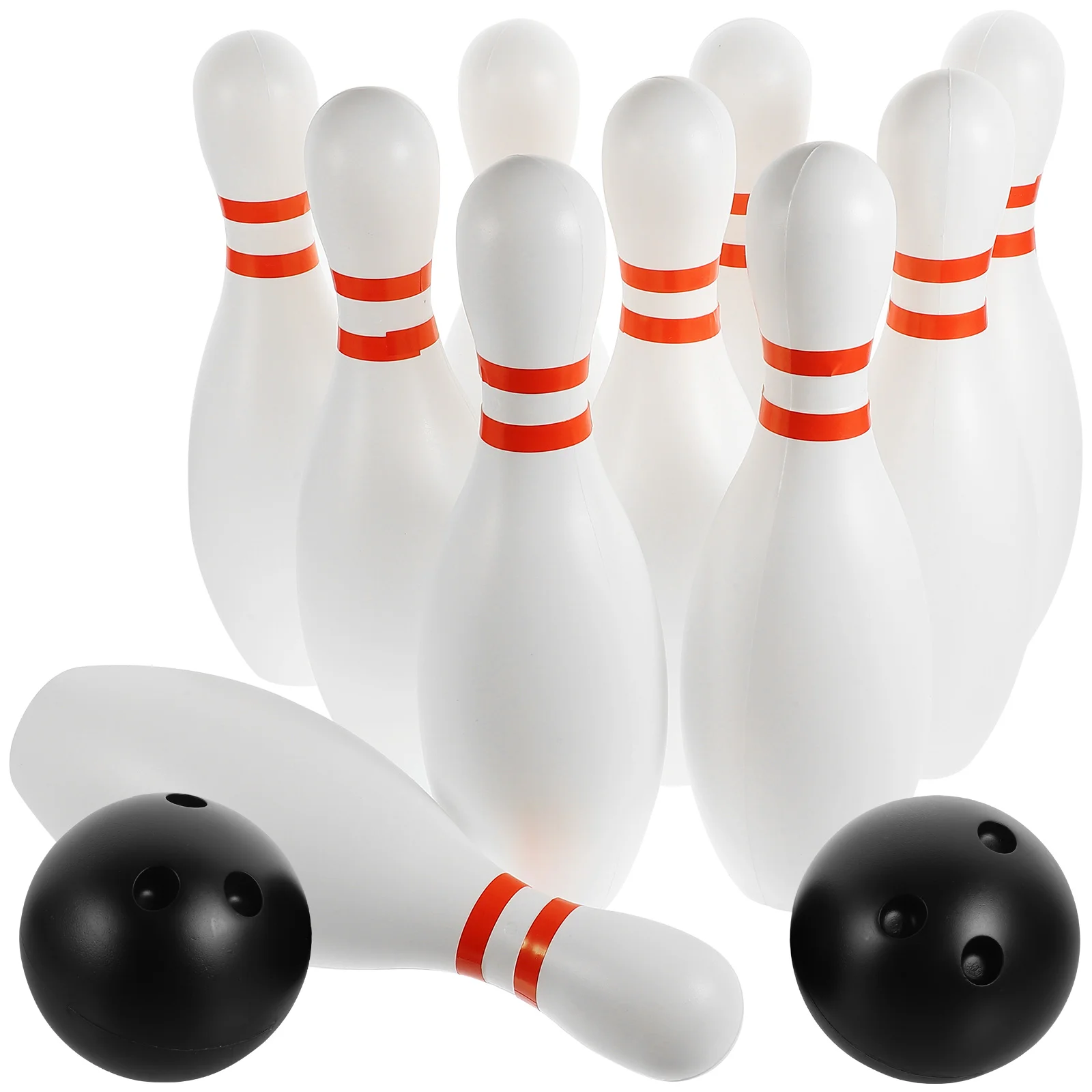 

12pcs Large Size Bowling Play Sets Sports Bowling Games Toy for Children Kids (10pcs Bowling White + 2pcs Balls R