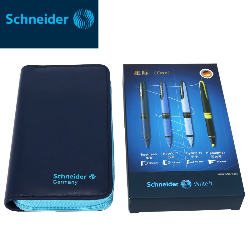 Imagem -04 - Schneider-gel Signing Pen com Estojo de Couro Marcador Marcador Marcador Estojo Alemão Presente 0.6 mm 0.3 mm 0.5 mm 14 mm Pcs por Conjunto