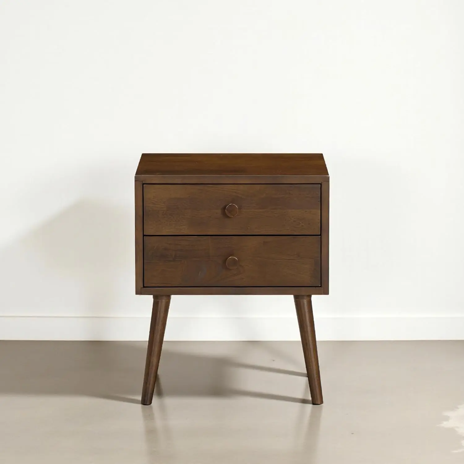 Nightstand With 2 Drawers, Adaptable Design, 150 Lbs Load Capacity, Water-Resistant, Easy Assembly, Dark Walnut, Customized