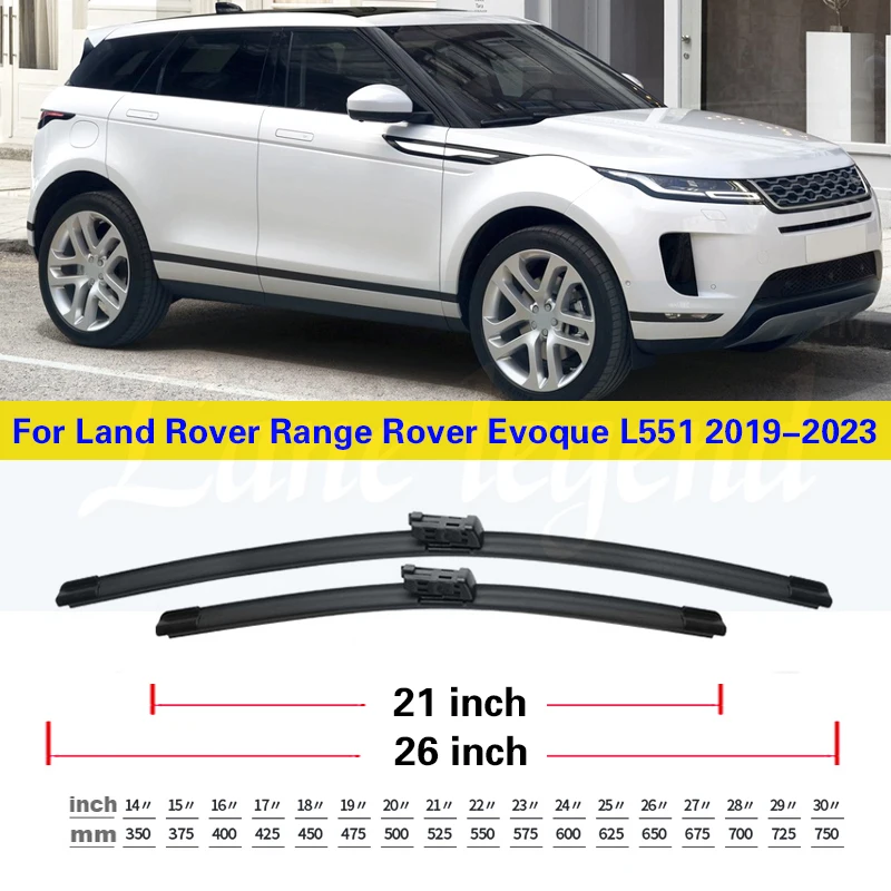 For LAND ROVER Range Rover Evoque L551 2019 - 2023 Front Wiper Blades Windshield Windscreen Window Cutter Accessories 26\'\'+21\'\'