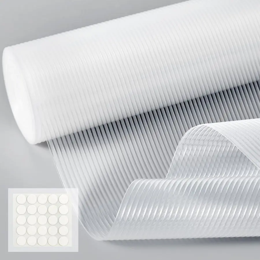 

and Shelf Liner for Kitchen Cabinets, Non Adhesive Non Slip EVA Cabinet Liner Mat, Clear Waterproof Washable Cut to Size Shelf L