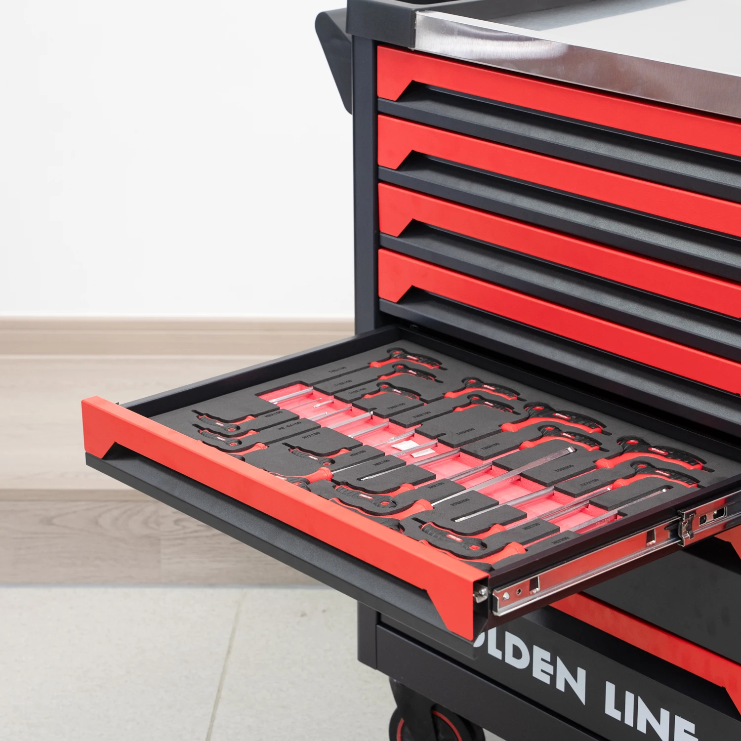 Heavy Duty Metal Tool Cabinet with 7-Drawer Storage and Customizable Options for Garage Workshop