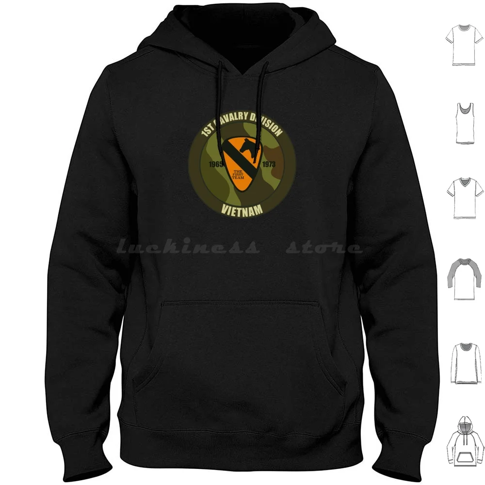 1St Cavalry Vietnam Patch Hoodies Long Sleeve Us Army Us Cavalry Solider Veteran Vietnam First Cavalry Division