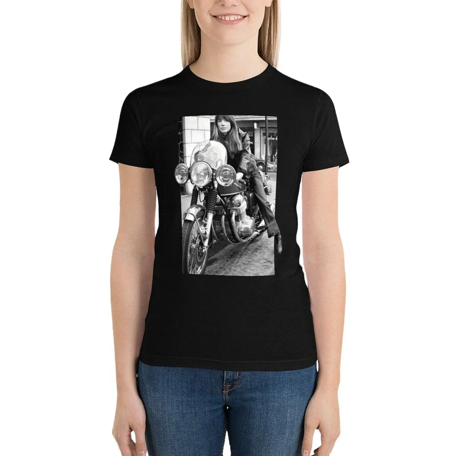 Fran?oise Hardy, iconic french photography T-Shirt tees aesthetic clothes black t-shirts for Women