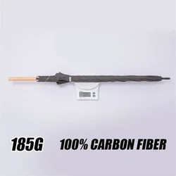 180g Carbon Fiber Long Handle Umbrella with Wood Handle UV Parasol Umbrella for Man Woman Gift