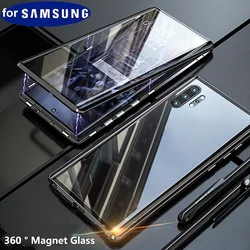 New 360 Protect Magnetic Case For Samsung Galaxy S25 S24 S23 S22 Ultra S21 S20 S23 FE 20 Plus A72 Sided Glass Back