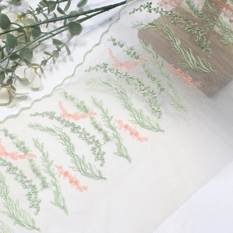 

31Yards High Quality Nude Soft Tulle Floral Embroidered Lace Embroidery Lace Fabric for Babys Ladies Clothing Shawl Hijab