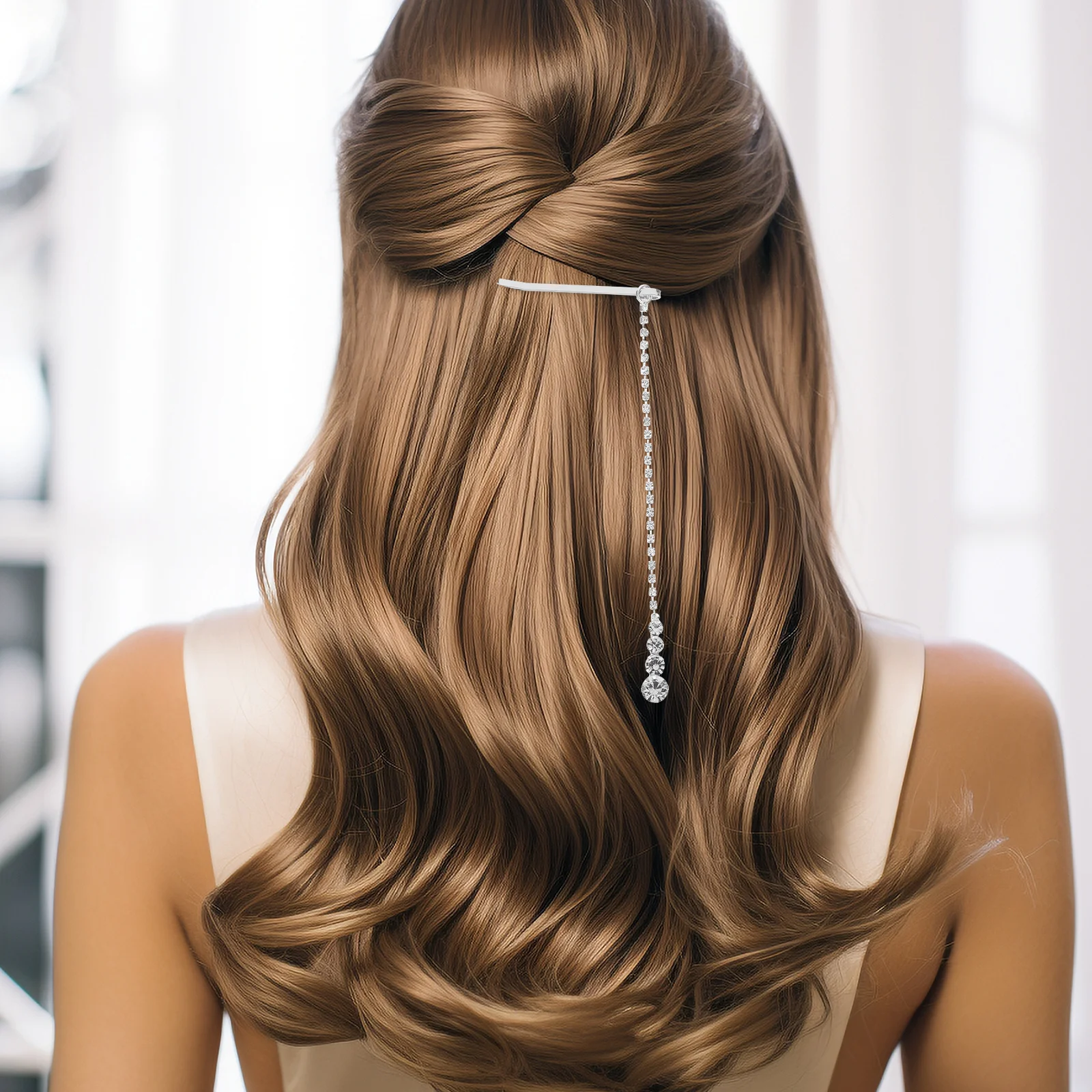 

Stylish Lady Forehead Chain Crystal Decorative Frontlet Bridal Hairpiece Rhinestone Headband for Special Occasions Wedding Party