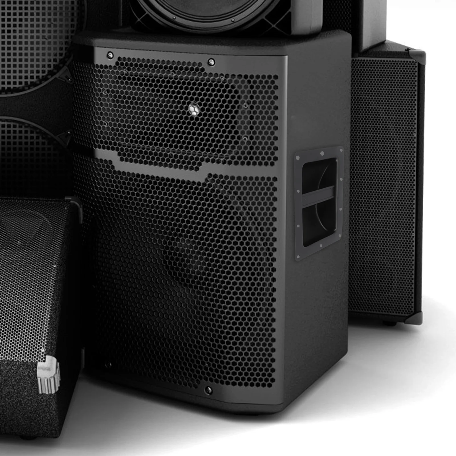 

Iron Speaker Handles Heavy Duty Black Smooth Surface Fits All Speakers Sound Box Stage Equipment Audio Accessories Portable