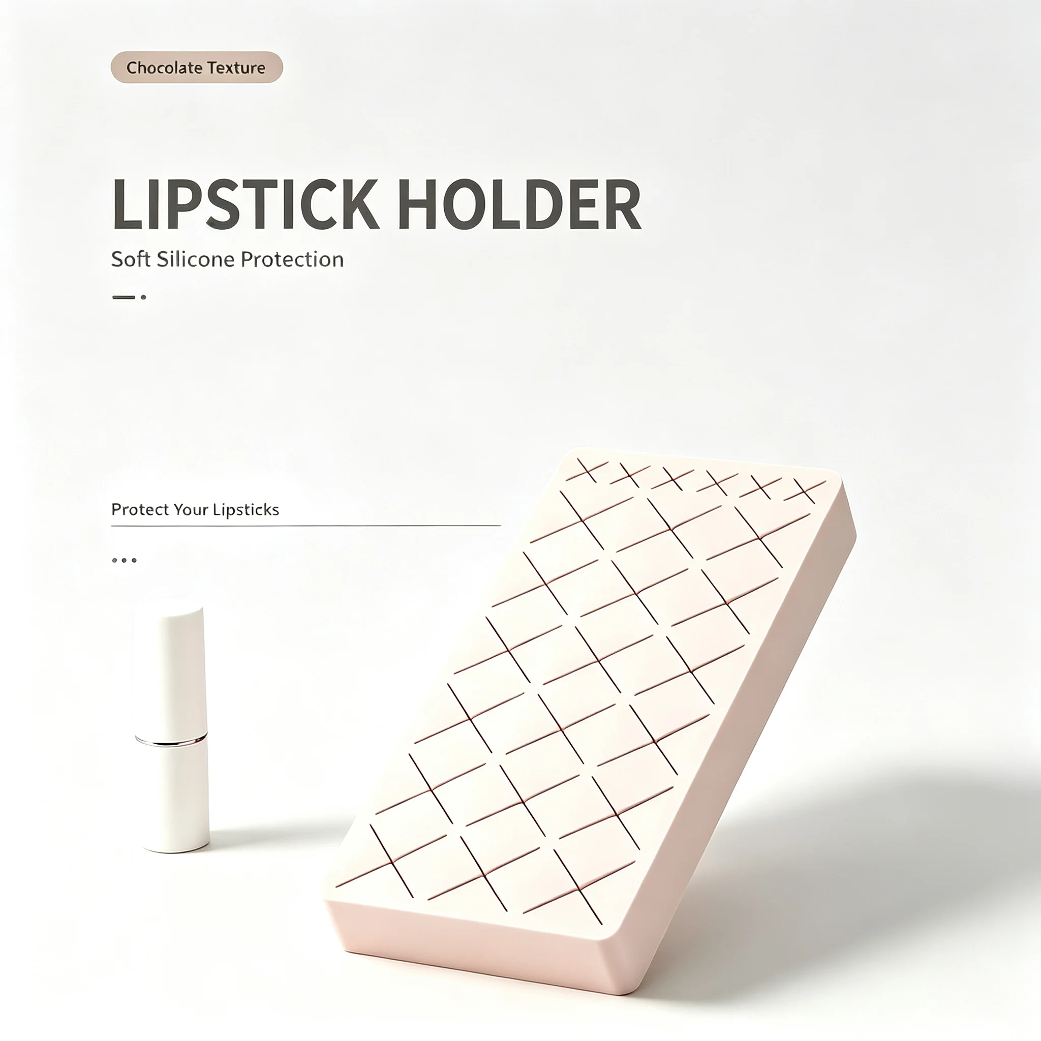 Silicone Lipstick Holder Portable Makeup Brush Organizer Cosmetic Storage Box Large Capacity Travel Vanity Case Accessories