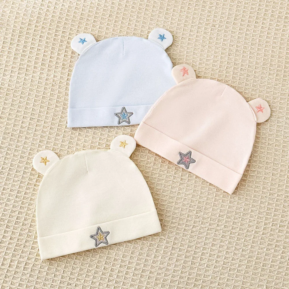 Gorro para bebé recién nacido de 0 a 3 meses, gorro protector de algodón de una sola capa sin costuras para primavera y verano, gorro unisex para bebés, para niños y niñas