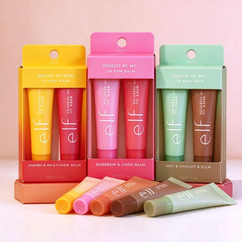 Hot E.l.f Squeeze Me More Lip Balm Duo Set Nourishing Lip Treatment Fragrance Lip Care Cream Lips Foundation Women Beauty Gift