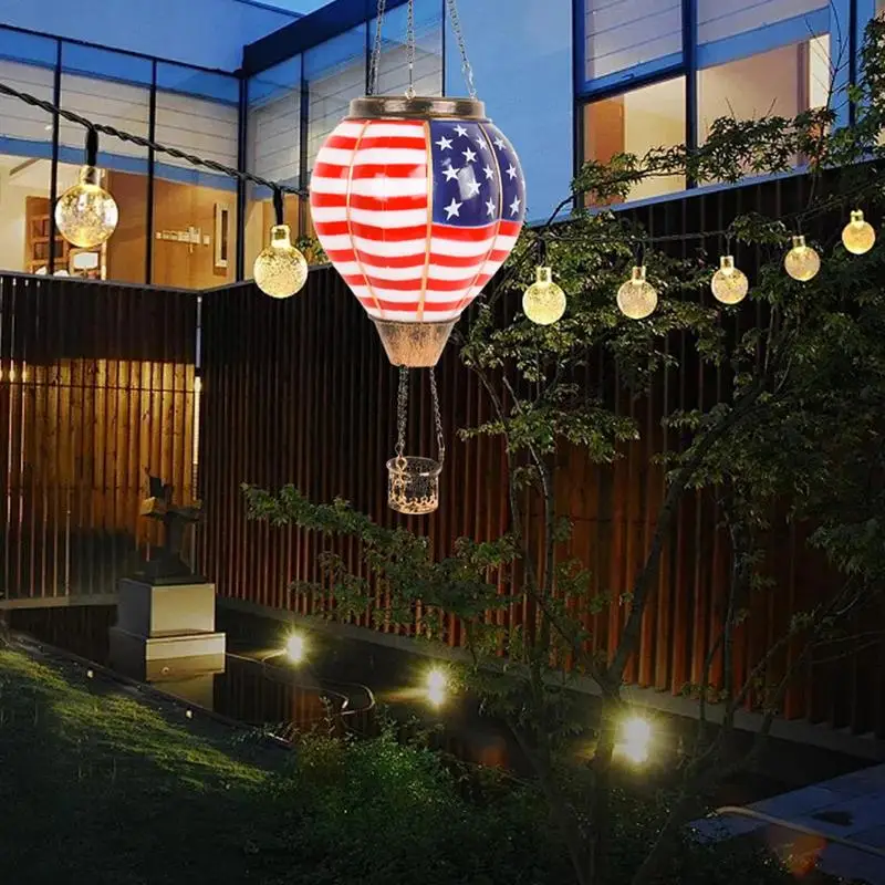 Linterna Solar de aire caliente impermeable, Lámpara decorativa para colgar, luces de exterior para césped