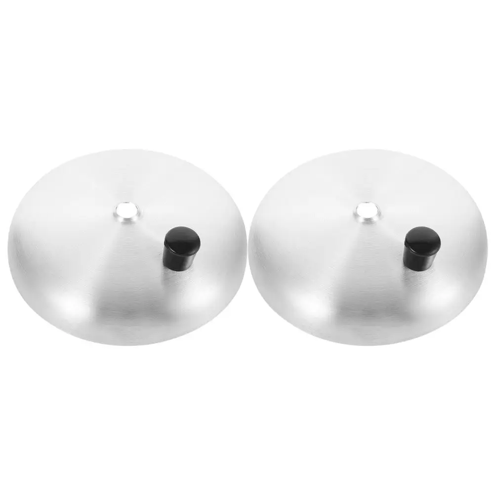 2Pcs Stainless Steel Pot Lid Set Heat Retaining Cookware Cover for Frying Pan Wok Pot High Temp Resistant