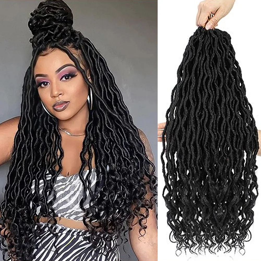 

Искусственные локоны, вязанные крючком волосы для женщин, мягкие локоны, вязанные крючком волосы богини, вьющиеся концы, дреды, синтетические плетения волос в стиле бохо