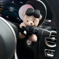 Cute Bear Gear Shift and Steering Wheel Wiper Decorative Ornaments for Car Interior, Center Control Screen Accessories