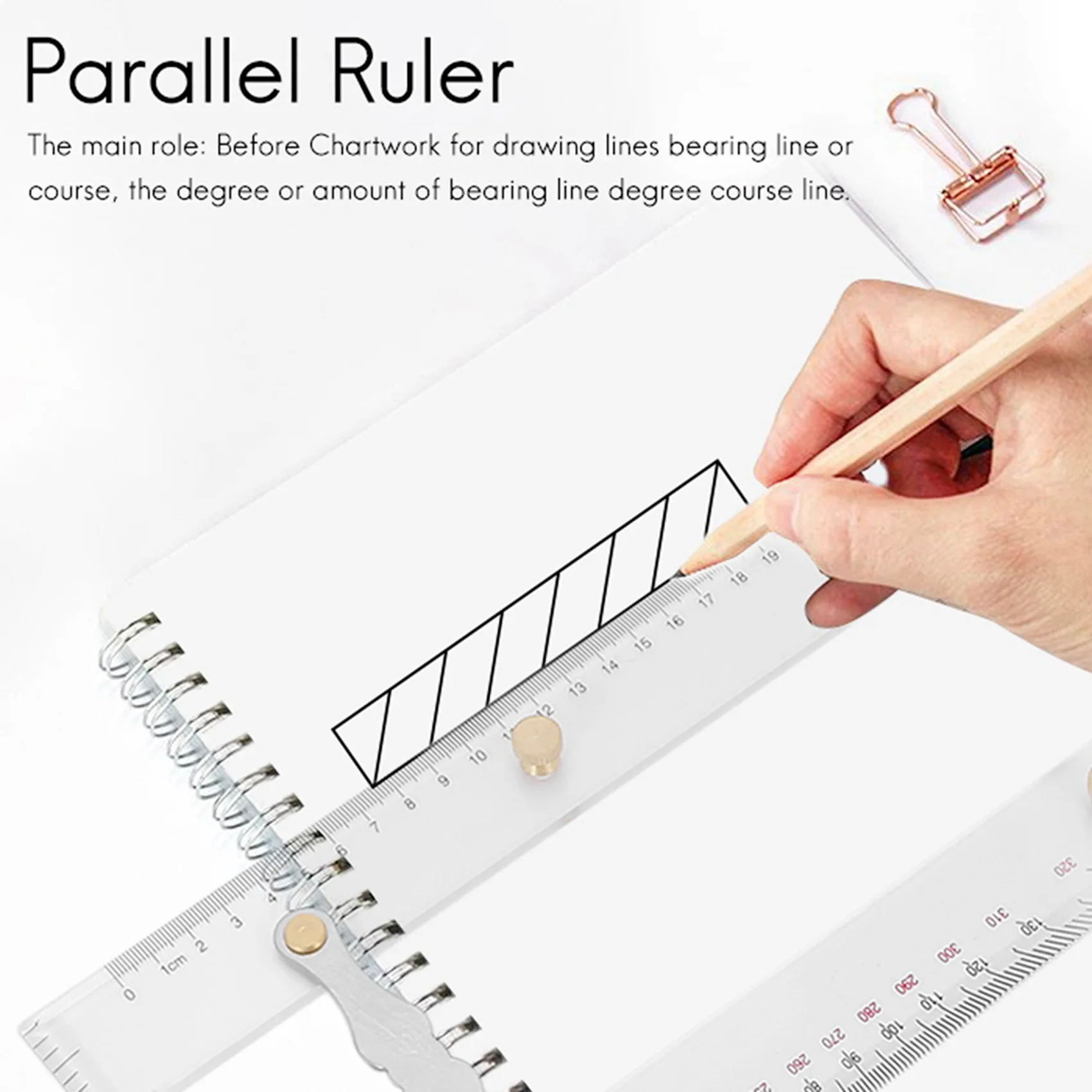 A06K Marine Ruler Parallel Ruler Nautical Charts Parallel Ruler Mapping Points to Pull Parallel Ruler 450MM