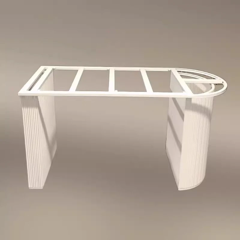 

Slate wrought iron table, leg brackets
