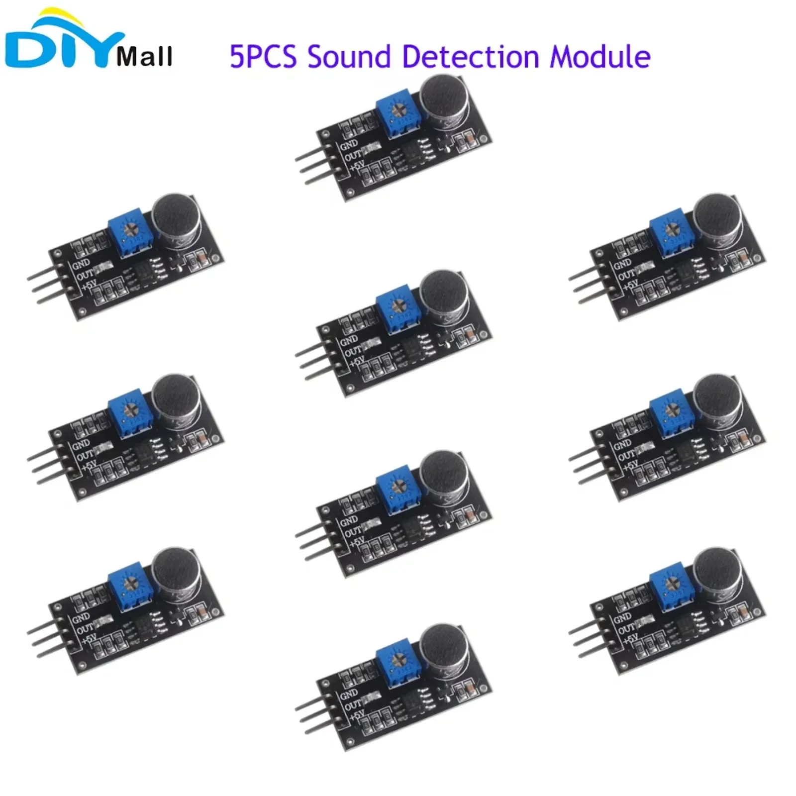 10 قطعة وحدة كشف الصوت للتحكم في الحساسية على متن LM393 ميكروفون مكثف إلكتريت للسيارة الذكية