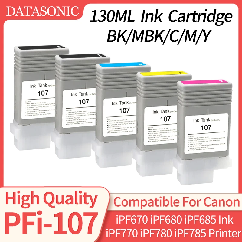 PFI-107 Compatible Ink Cartridge for Canon IPF670 IPF680 IPF685 IPF770 IPF780 IPF785 IPF-670 IPF-770 IPF 670 770 PFI107 PFI 107