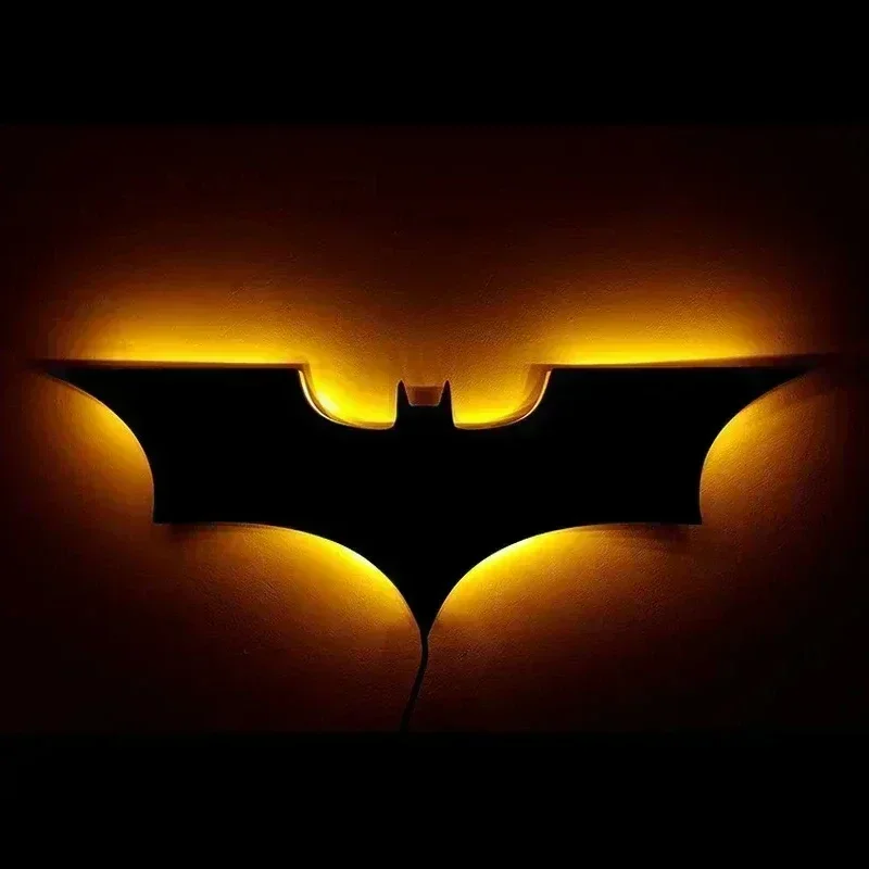 Batmanes Night Light Cool Remote Control Multi Color 3D Creative Bat Atmosphere decorazione della casa camera da letto lampada a sospensione a parete