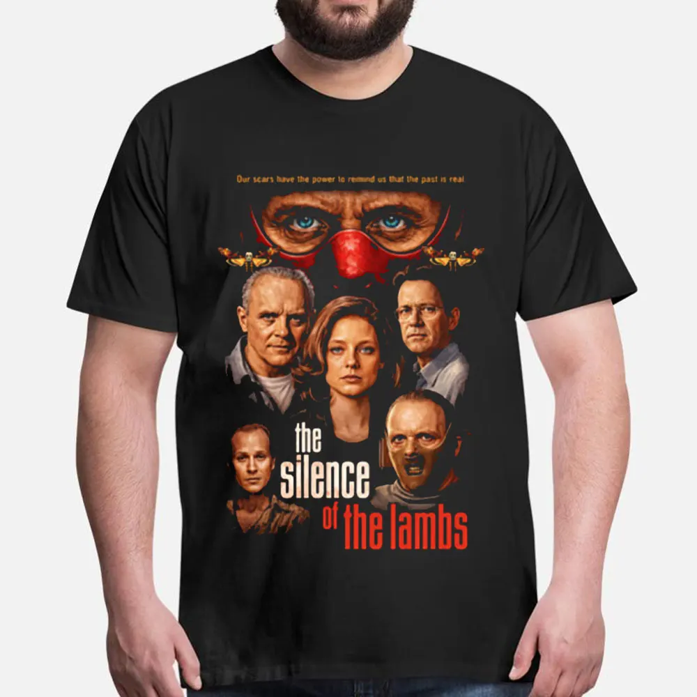 

0426 Silence of the lambs Horror movie Hannibal Gift t shirt Dr Lecter Scary Cannibal Graphic Clothes 100% cotton All size Tee