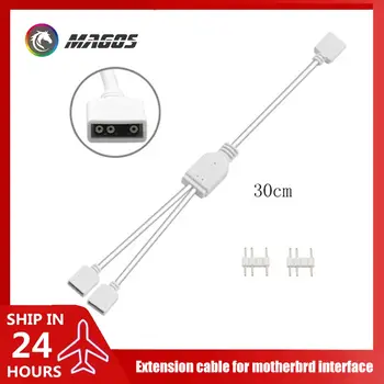 DIY bílý rozbočovací kabel RGB pro základní desku, 5V 3pinový prodlužovací kabel ARGB Sync Hub, 1-4cestný pro základní desku ASUS, MSI, GIGABYTE 10 nejlepší prodej Asus Aura Sync Hub - №9