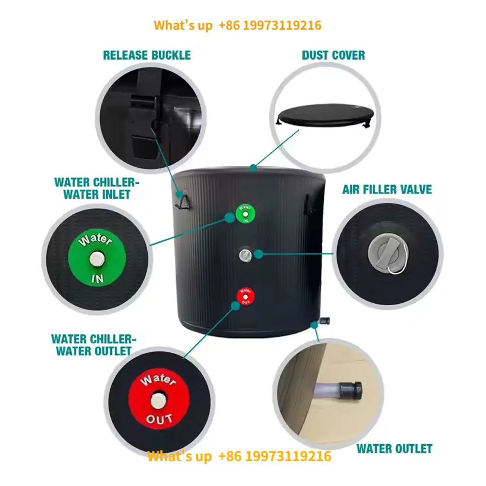 Jacuzzi Inflable Redondo para Exteriores 2026, Bañera de Hielo, Piscina con Tecnología Drop Stitch, Modelo 2026