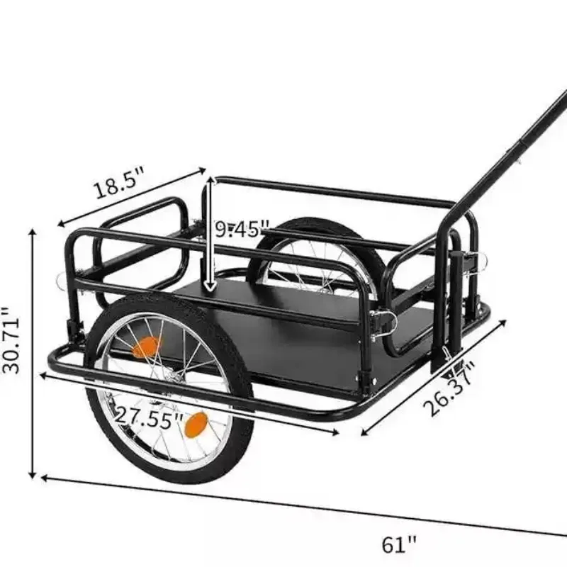 1pcs Folding Removable Tool Cart Garden Cart Bicycle Trailer Iron Plate