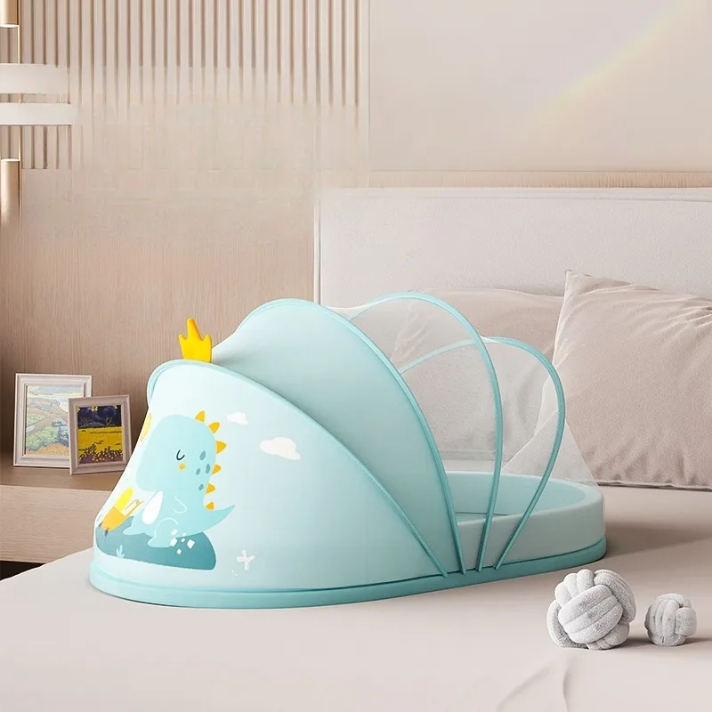 Portable Travel Crib for Babies, Foldable Newborn Crib, Portable Baby Bed with Mosquito Net