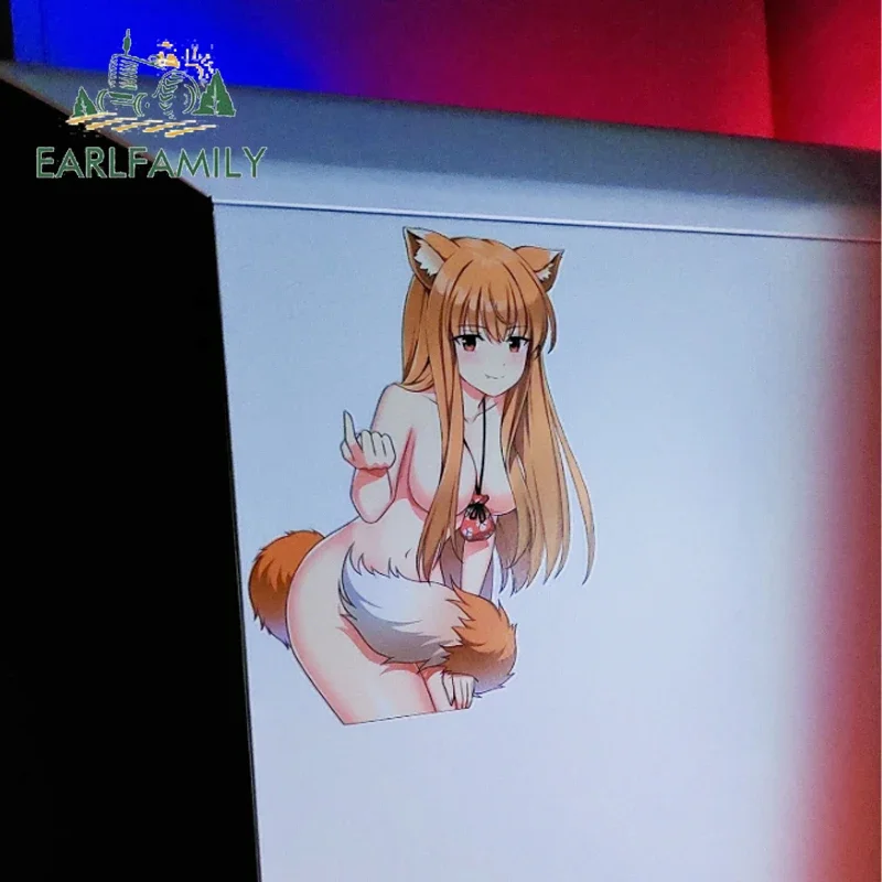 EARLFAMILY 13cm for Spice and Wolf Holo Car Stickers Creative Anime Decals Car Accessories Caravan Trunk Decor Vinyl Cute