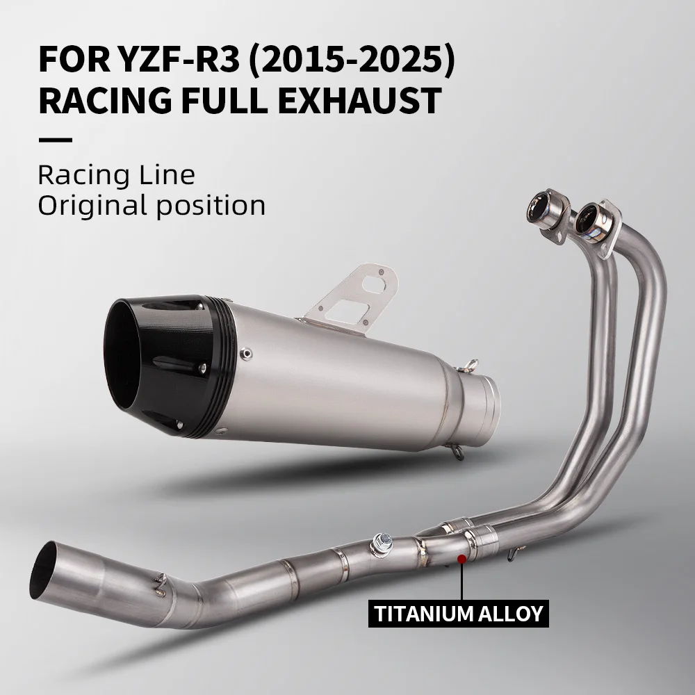 

High Quality Titanium Alloy Exhaust Pipe Complete Exhaust System Motorcycle R3 R25 MT05 MT03 2015-2025