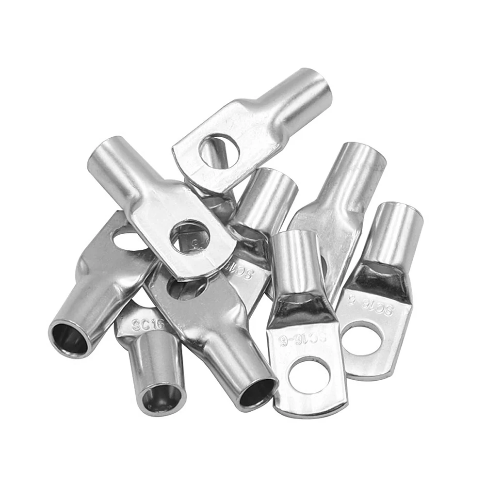 

Premium Quality Copper Lugs - 10pcs/5pcs Bolt Hole Tinned Ring Crimp Terminal Connector for Welding Cable SC16-6 SC25-8 SC35-8