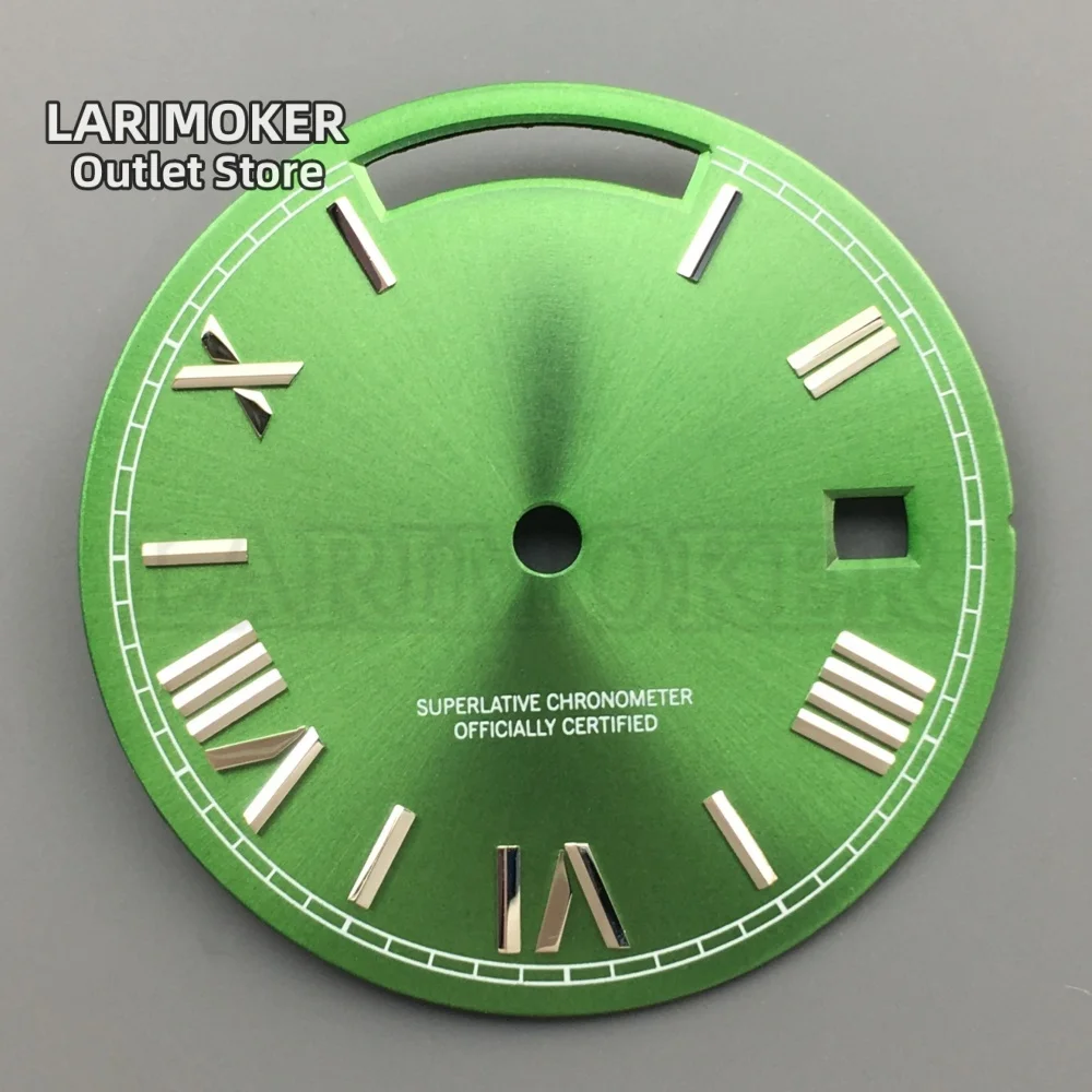 LARIMOKER 29 ミリメートルサンバーストローマ数字日付窓時計ダイヤル御代田 8285 ムーブメント時計アクセサリーに適しています