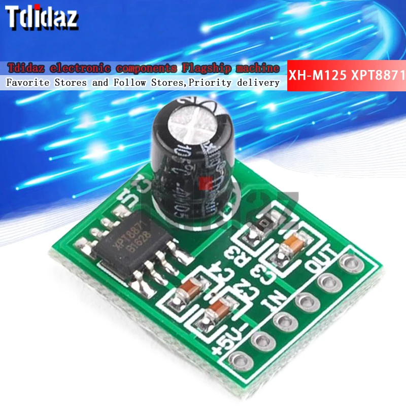 Мини XH-M125 XPT8871 Моно-стерео литиевая батарея Модуль усилителя мощности Плата Аудиовыход Вход 6 Вт Модуль пение машины 3 В 5 В 5 Вт