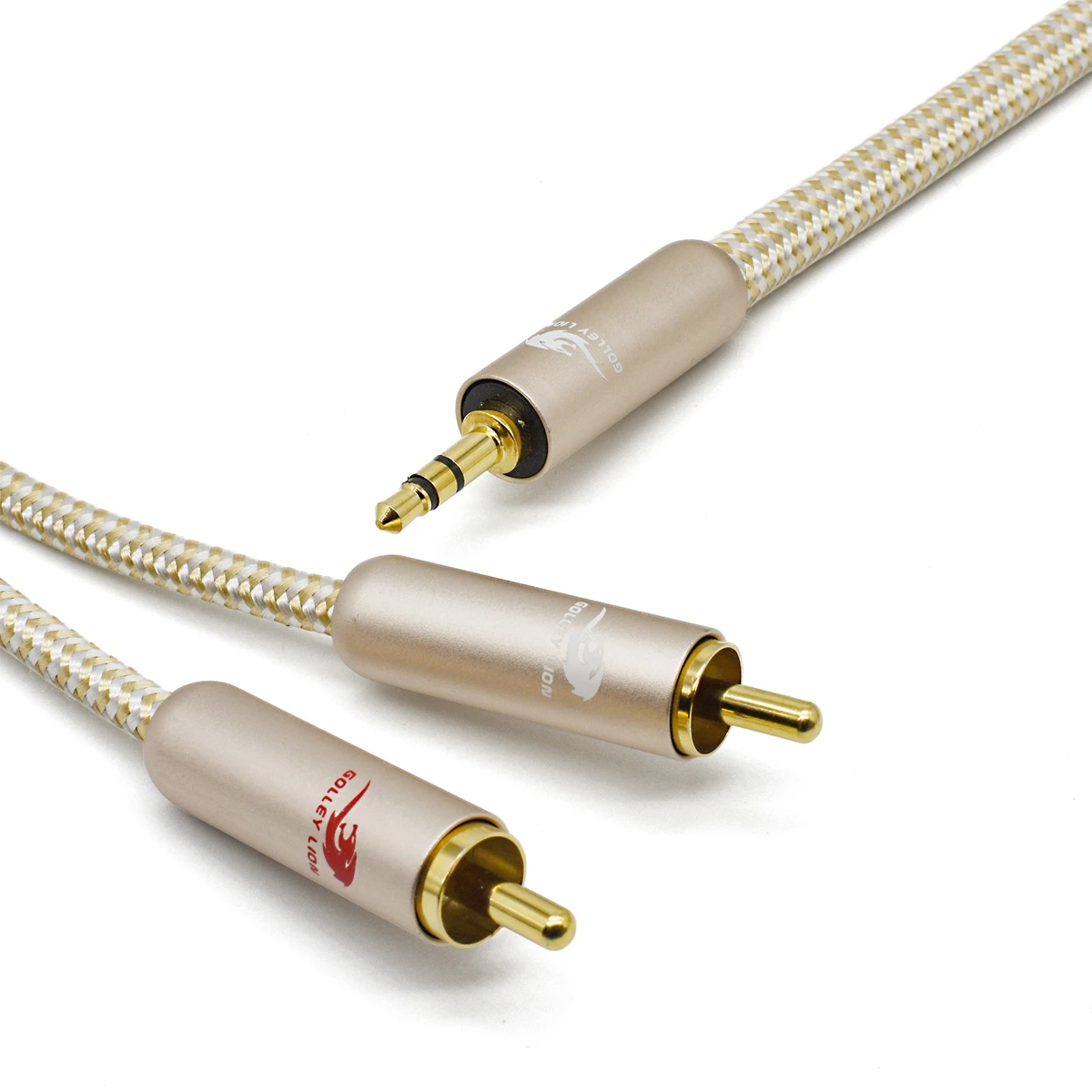Hifi Audio Cable 3.5mm Plug to Dual RCA for PC Mobile Car Audio AMP SPC Cable Gold Plated Connectors 1M 2M 3M 5M 8M 10M 15M