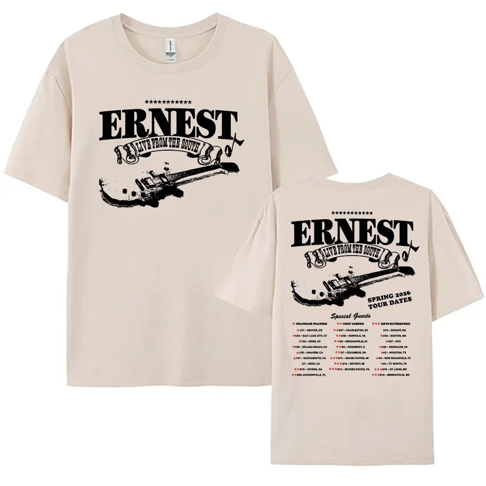 

ERNEST Live From The South Tshirts Unisex Streetwear Loose Casual Women Men T-shirt Short Sleeve Cotton Soft Tees Female Clothes