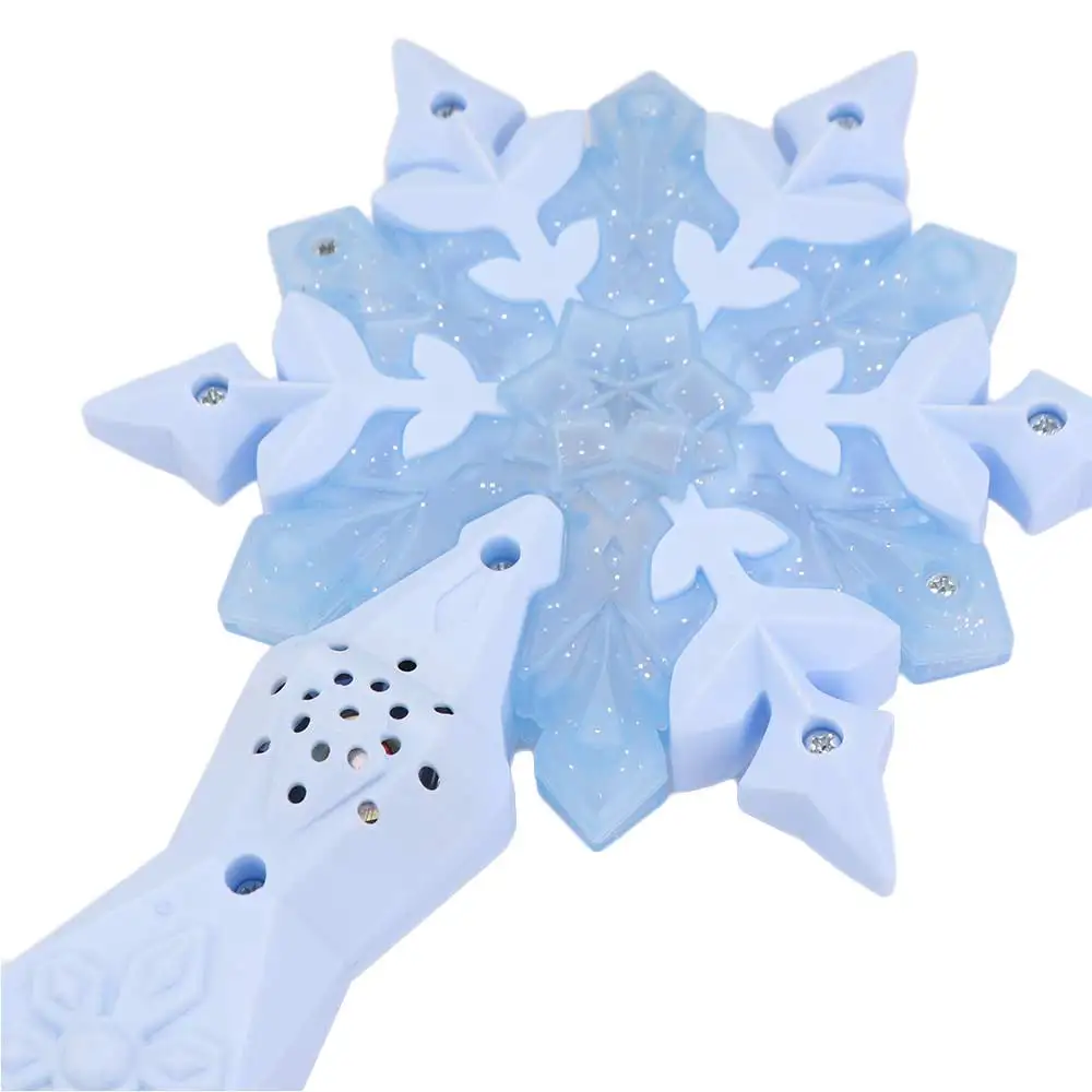 ABS Light Up Snowflake Wand Princess Snow Cosplay Snow Stick Princess Purple/Blue Music Flashing Snow Star Wands Girl