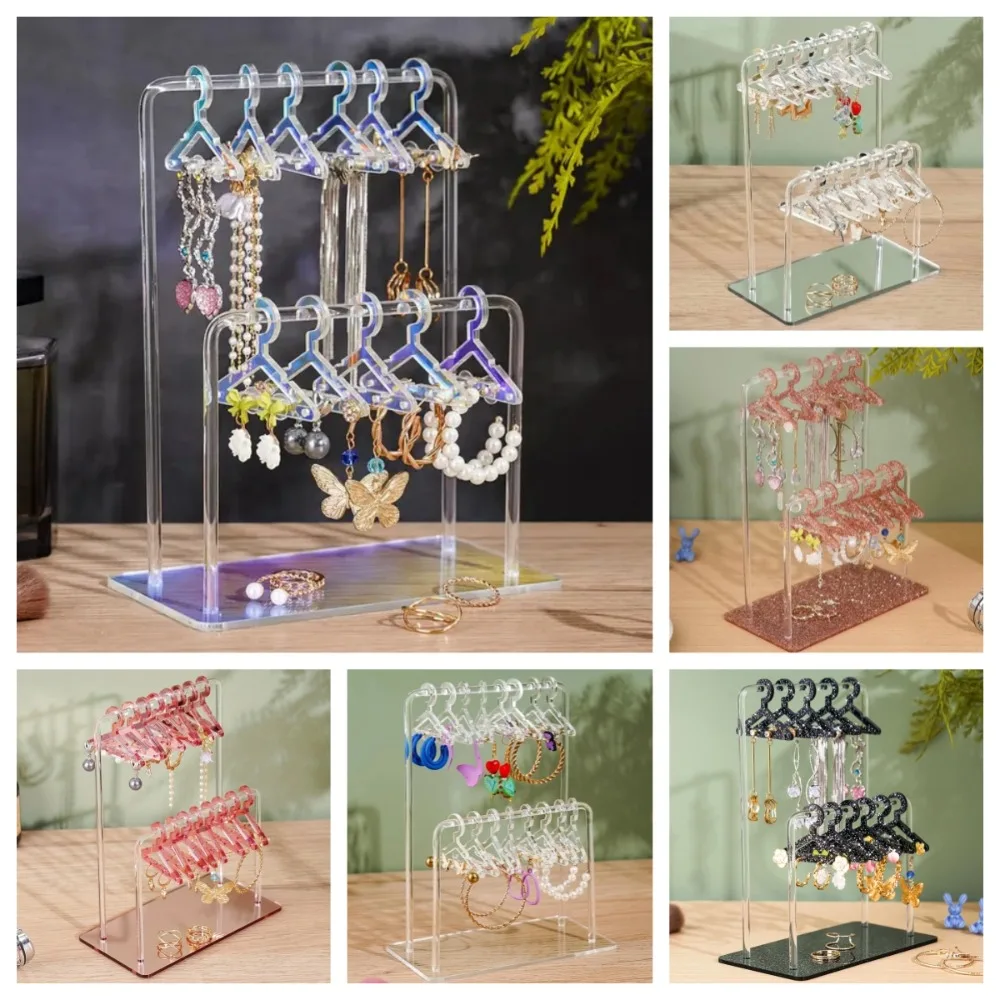 보석 정리함 16개 행거형 보석 홀더 DIY 아크릴 귀걸이 디스플레이 랙 안정적 탈부착 가능