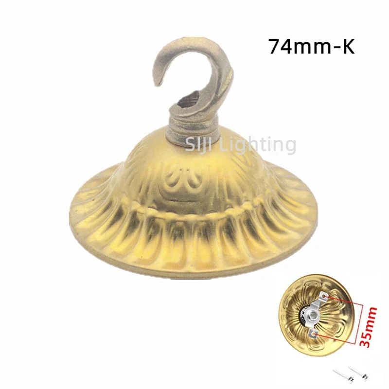 Retro Lamp Base Brass Ceiling Rose Copper Ceiling Canopy Ceiling Plate with Ceiling Hook Rings Vintage Chandeliers Pendant Light