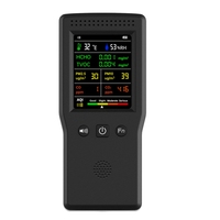 9 in 1 Air Quality Monitor LCD Display High Precision PM2.5 PM10 HCHO TVOC CO CO2 AQI Temperature Humidity Meter(Black)