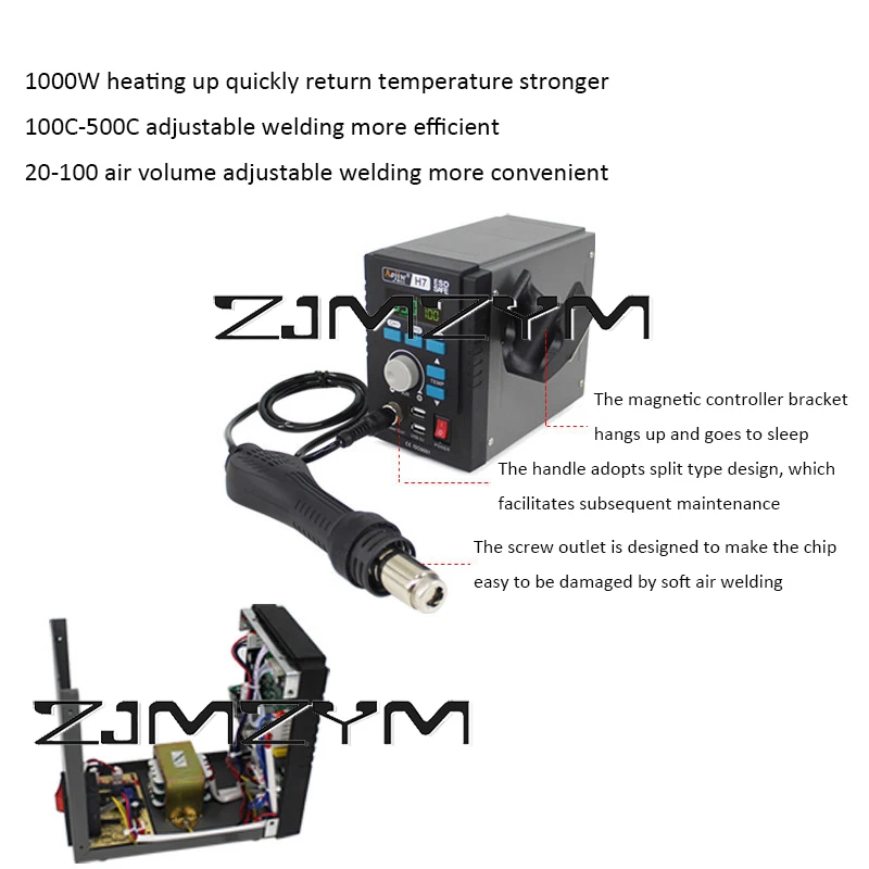 H7 Adjustable ConstanTemperature Soft Rotating Air Welding Station Hot Air Gun Welding Station For Mobile Phone Maintenance