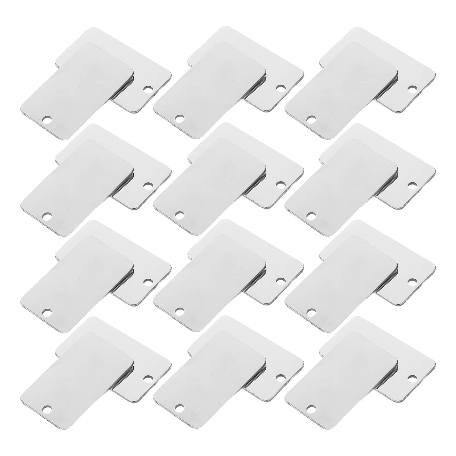 

25pcs Stainless Steel Keychain Blanks Flat Rectangle Mirror Polished Engravable Metal Charms For Jewelry Making Stamping Craft